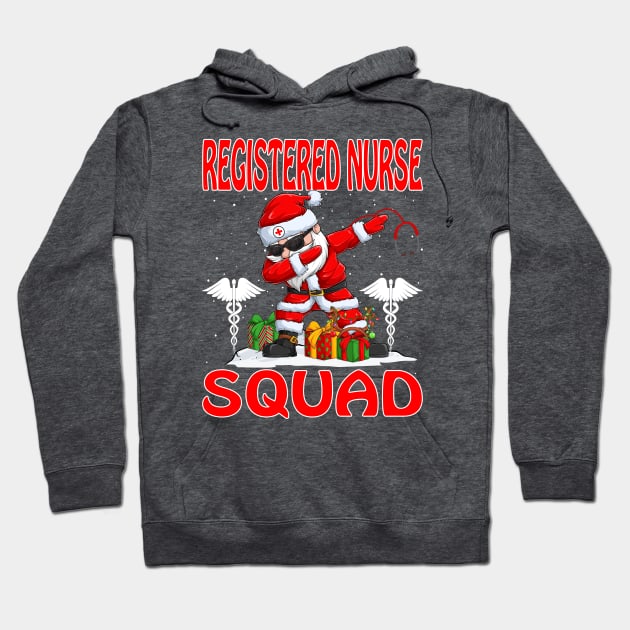 Christmas Registered Nurse Squad Reindeer Pajama Dabing Santa Hoodie by intelus